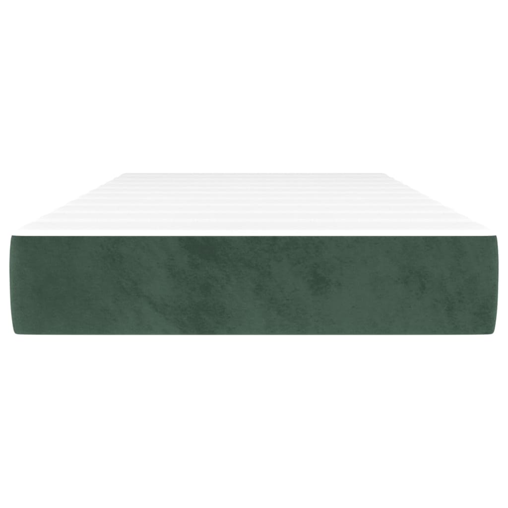 Pocket Spring Mattress Medium Firm Dark Green 90 x 190 x 20 cm Velvet