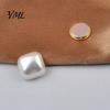 No Sew Cardigan Button 2Pcs Faux Pearl Magnetic Clothes Button, Fake Cat Eye Stone Brooch Set Safety for Shirts Scarf Shawl, Decorative Clothing
