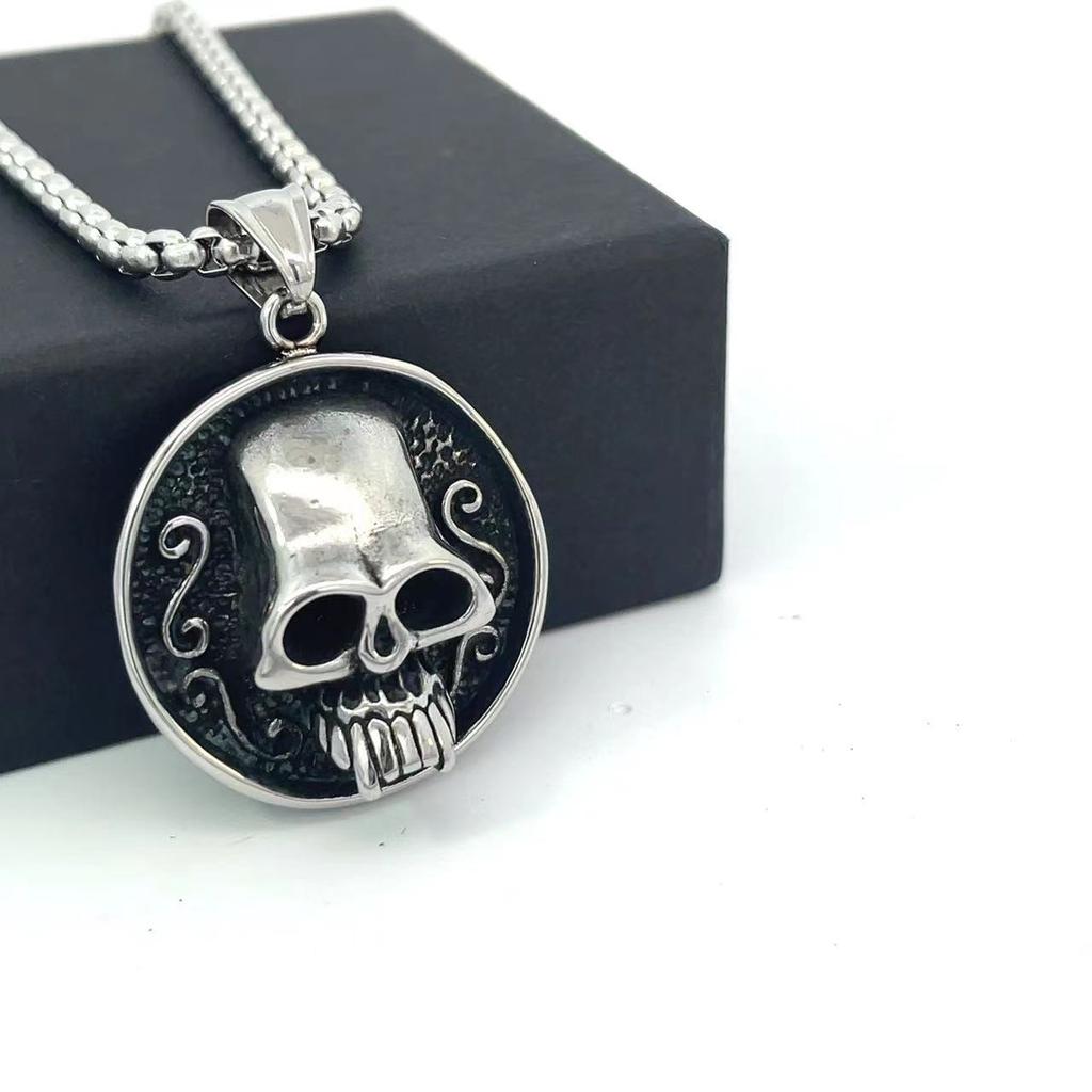 New Fashion Gothic Men's Skull Pendant Necklace Cool Punk Jewelry