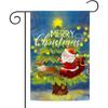 Christmas Garden Flag - Blue Santa Claus & Xmas Tree Double Sided Flag for Outside Winter Yard & Garden Holiday Party Decoration