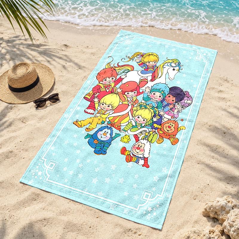 Rainbow Brite Beach Towel Quick Dry Sand Free Lightweight Beach Towels for Travel Swimming Camping