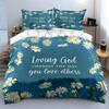 Christian Faith-Inspired Daisy Art Set For Kids' And Adults' Bedroom Decor, Exquisite Three-Piece Bedding Set Gift
