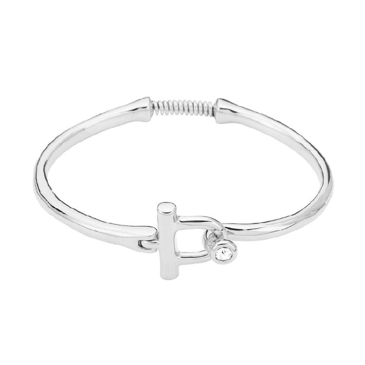 

Flexible Alloy Spring Hook Bracelet Adjustable Designs Comfortable For Work And Leisure серебряный