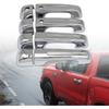 4 Pcs Chrome Door Handle Covers With 2 Front Smart Keyholes Cutout Compatible with 2019-2024 Ram 1500 4DR Model