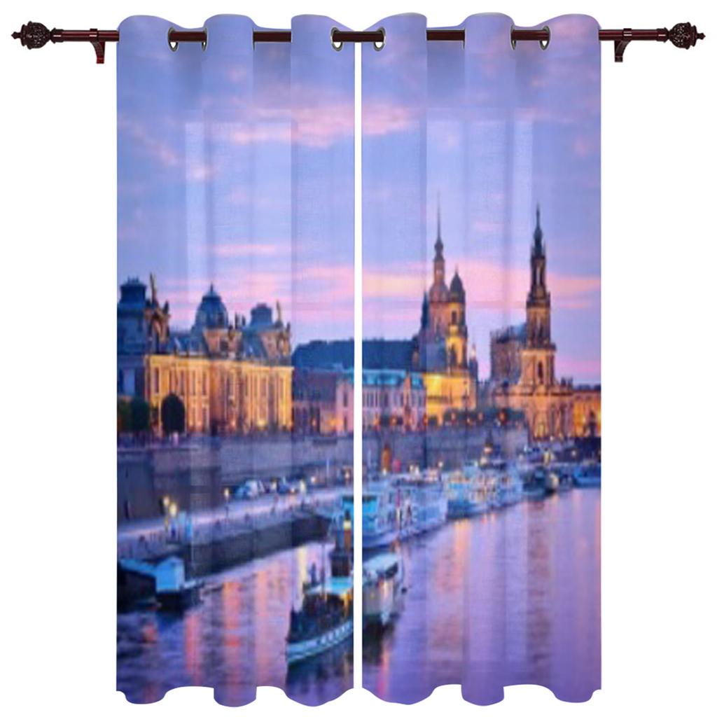 Night Panorama City Luxury Home Curtains Modern Home Supplies Living Room Bedroom Custom Curtains