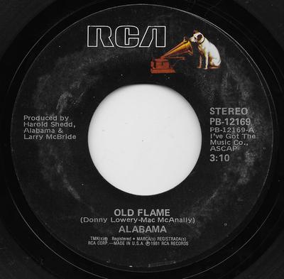 7inch Record ALABAMA - Old Flame PB12169 RCA 1981 US Folk Used