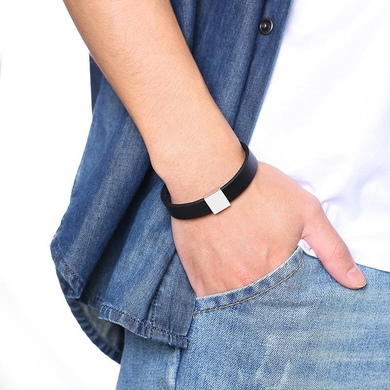 Men Women Tree of life Leather Bracelet Personalize Engraving Stainless Steel Casual Customize Bangle Adjustable Jewelry