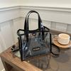 Stylish Large Capacity Transparent Jelly Shoulder Bag For Mothers 2024 Spring New Street Fashion Tote Bag