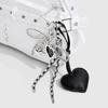 Luxury Charm Tassel Love Heart Bag Pendant Handmade Creative Bowknot Hangbag Backpack Hanging Cute Glossy Bag Accessories AVE