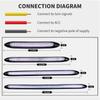 2Pcs LED Car Daytime Running Light Drl Waterproof Turn Light Yellow Light Streamer Car Decoration Light Strip 12V
