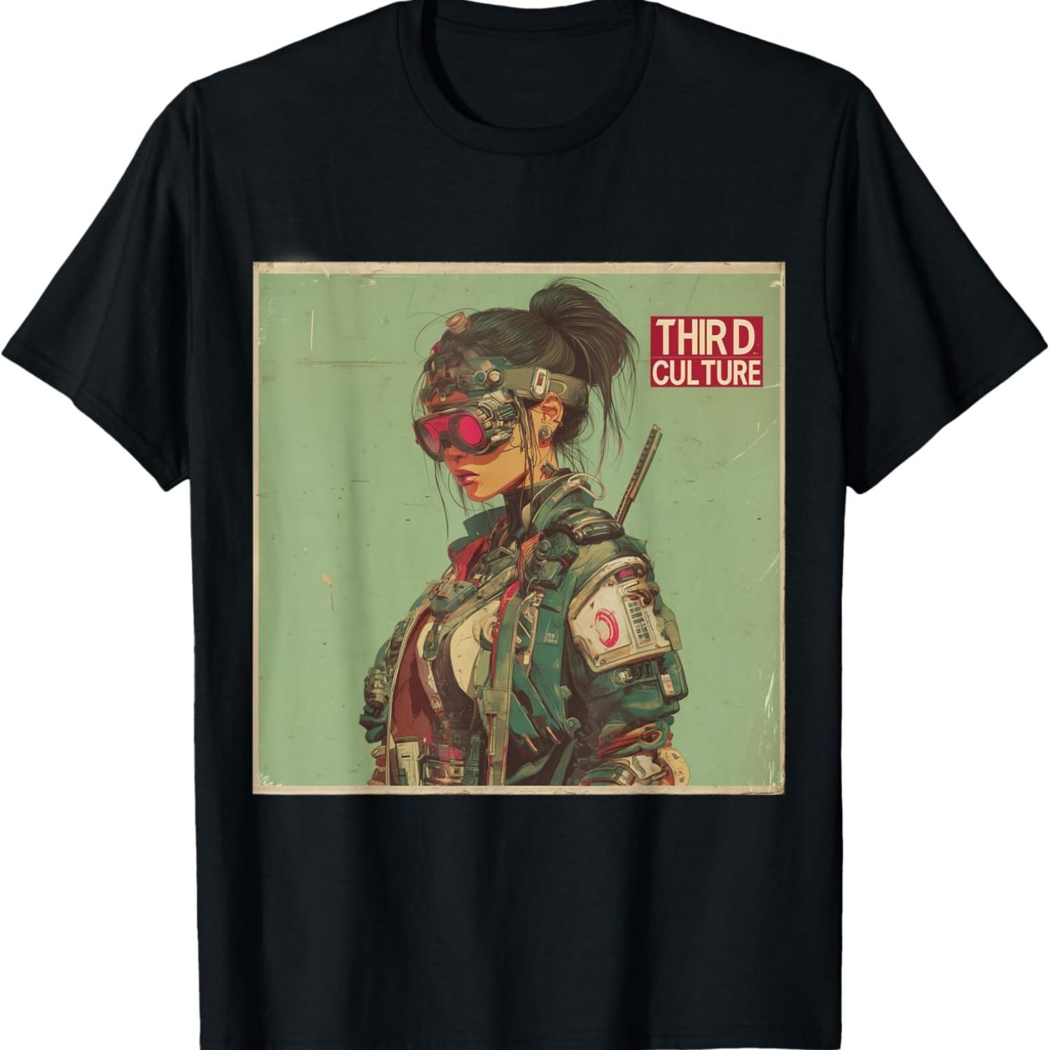 Киберпанк Футуристическая Уличная Одежда Самурайская Футболка S чёрный