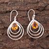 Natural Citrine Gemstone 925 Sterling Silver Handmade Drop/Dangle Earrings 1.80" EE-31-1