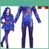 Descendants 3 Evie Cosplay Kostüm Für Kinder Mit Elegantem Blauem Ganzkörper-Jumpsuit Und Reißverschluss Hinten