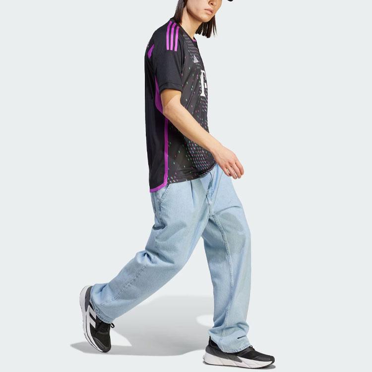 Adidas FC Bayern 23/24 Away Jersey with Three-Stripes Letter Print Short Sleeve Men Tops Black HR3719