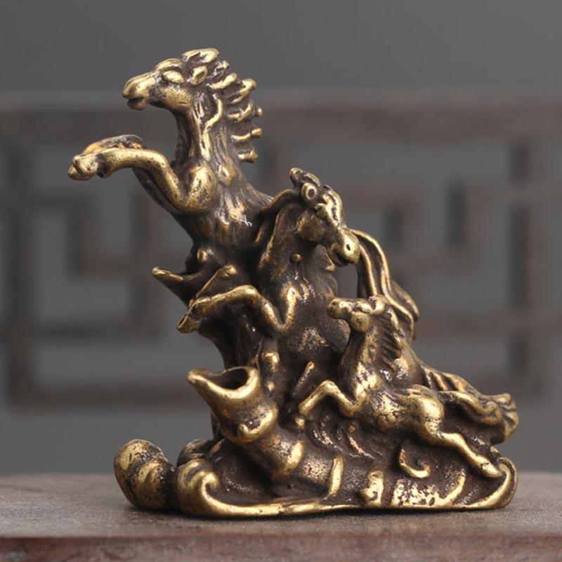 Retro Brass Frog Figurine Mini Animal Statue Home Office Desk Decor Vivid Gift
