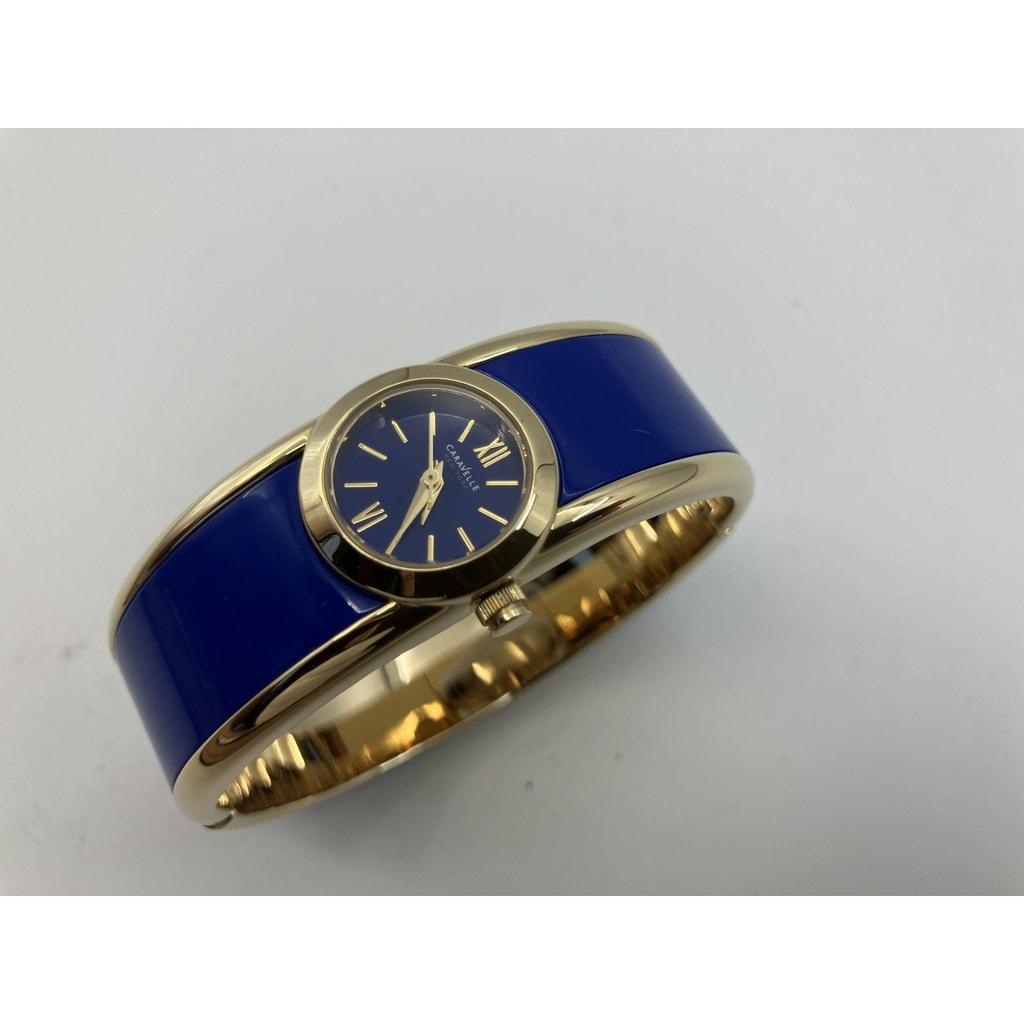 Used Caravelle Women's Watch with Box Quartz Blue Bangle Type