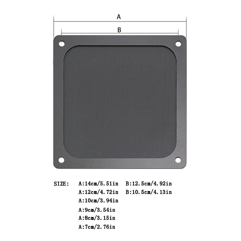 Magnetic Frame Black Mesh Dust Filter PC Cooler Fan Filter with Magnet Dustproof Computer for CASE Cover Accessories