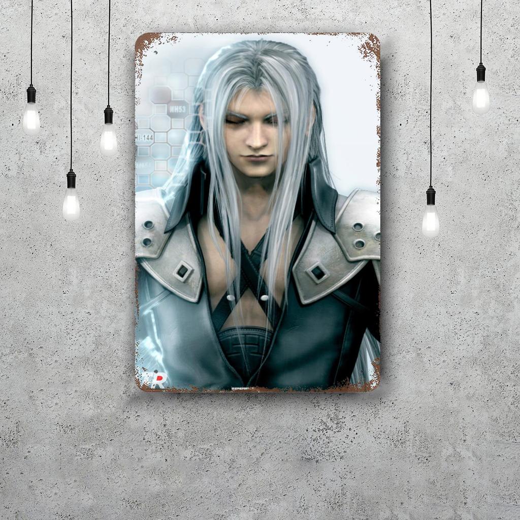 sephiroth Cartoon Retro Vintage Tin Sign Poster Decorative Plaque Metal Plate Wall Decor