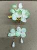 Elegant Pearl Tassel Hair Clip with Fabric Flower - Exquisite New Year Headdress for Women