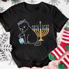 Hanukkah Cat Shirt Dreidel Unisexorah Cat Shirts Happy Hanucat Holiday Tops Jewish Gifts Jewish Holiday Tee Clothes