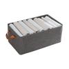 Clothes Storage Bin Foldable Cationic Clothes Organizer with Handle for Bedroom Closet Gray