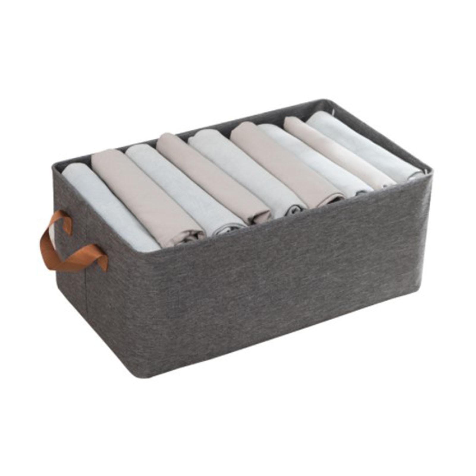 

Clothes Storage Bin Foldable Cationic Clothes Organizer with Handle for Bedroom Closet Gray