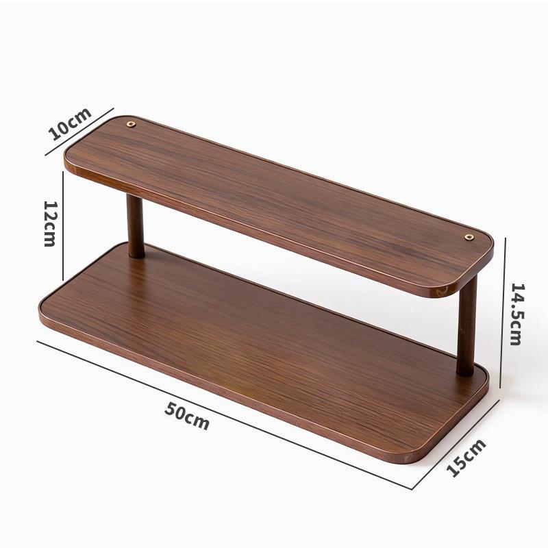 Wooden Desktop Storage Shelf 2/3 Tier Sturdy Frame Large Capacity for Skincare Stationery Home Office Desk Organizer