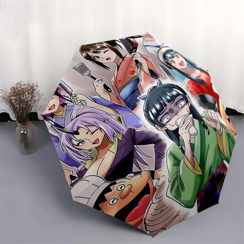 1pc Outdoor Umbrella with Anime Characters | Automatic Opening & Closing | Portable 3-Fold Design | 8-Rib Iron Frame | Perfect Gift for Fans, Tra