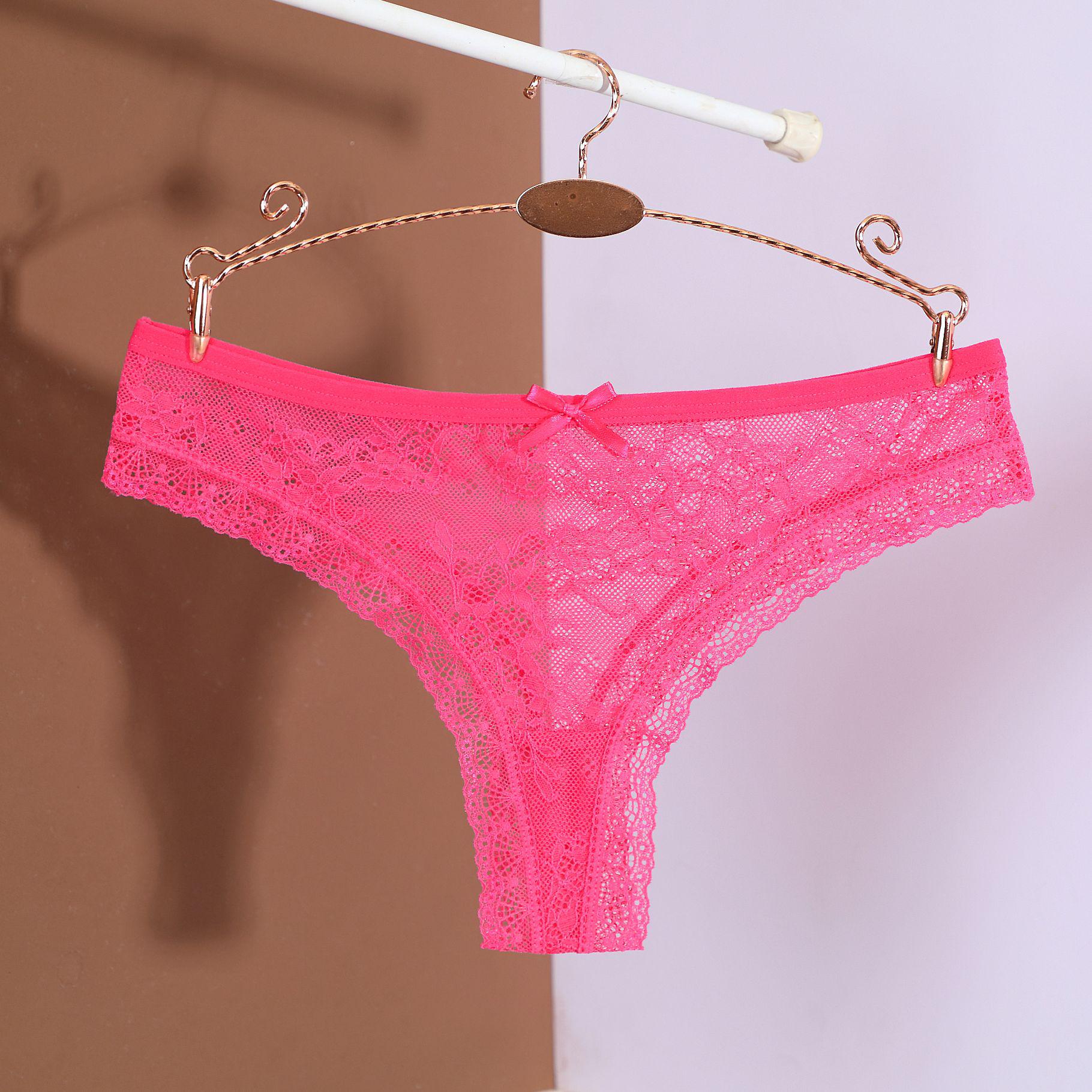 

Європейські та американські мереживні трусики-трикутники з низькою посадкою великих розмірів, що піднімають стегна - Сексуальні та зручні жіночі Т-стринги 109 Large рожевий червоний колір