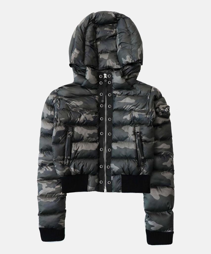 Badblood Viper 31-2 Hooded Short Puffer - Green Camo