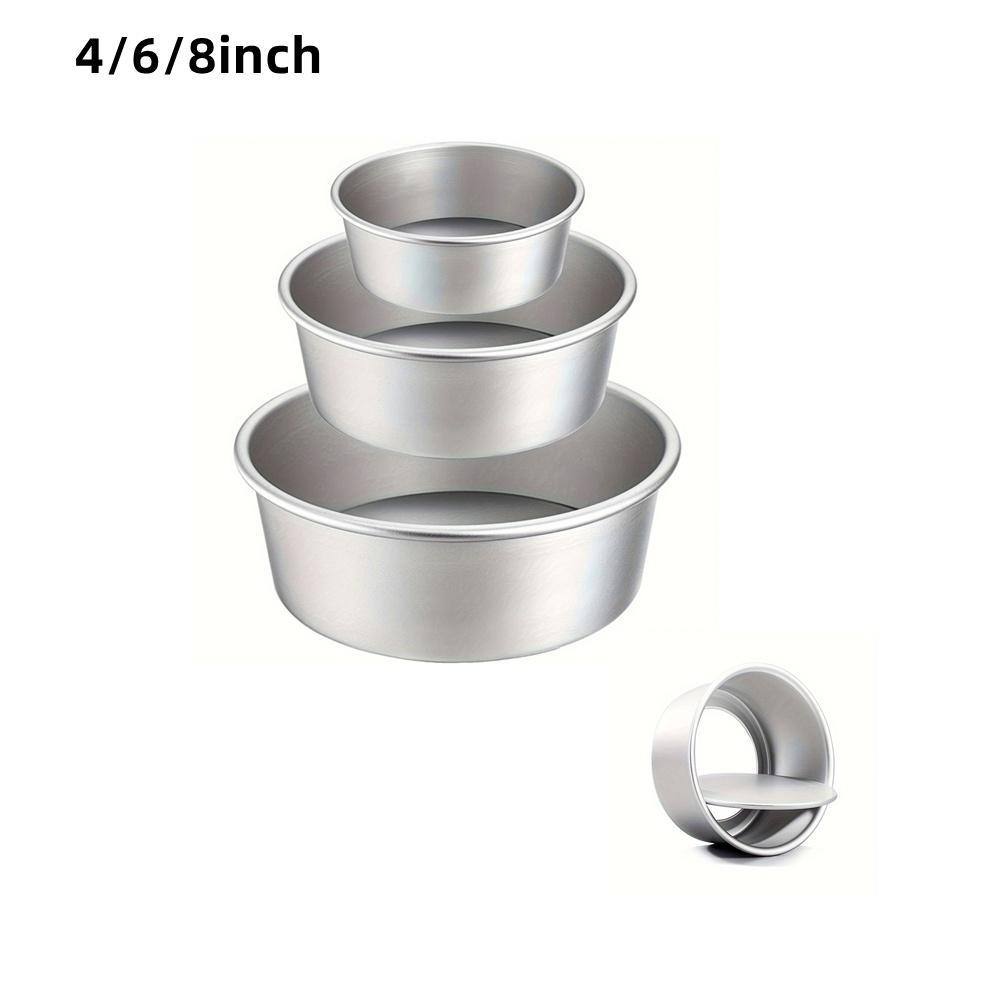 1/3pcs Round Aluminum Cake Molud with Removable Bottom 4/6/8/10inch Hard Anodized Aluminum Cake Mold Non-stick Cake Pan Bakeware