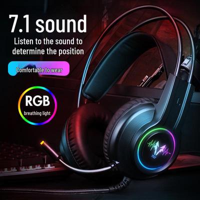 Yidianling H200 Leuchtendes, am Kopf montiertes Gaming-Headset mit Geräuschunterdrückung und tiefem Bass