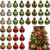 24 Irregular Cross-border Painted Christmas Tree Ornaments - 3cm Ball Set