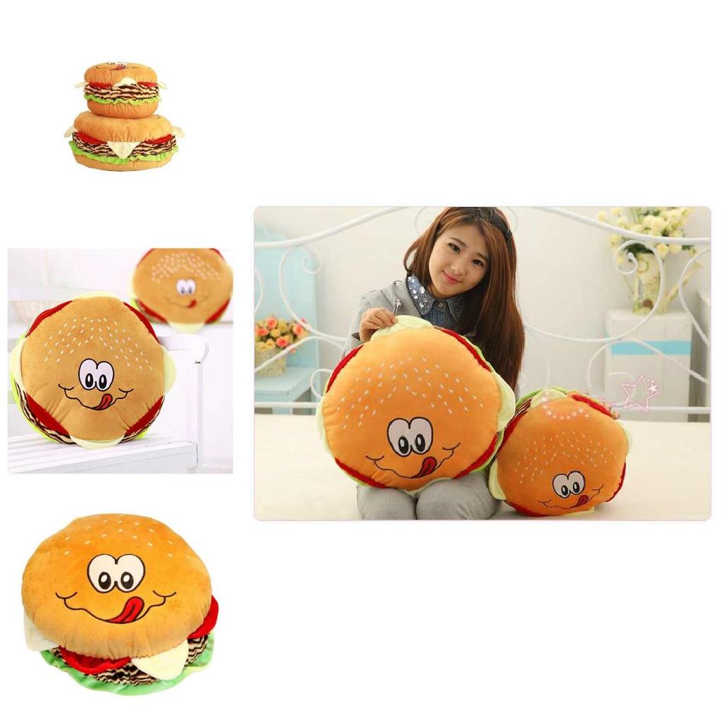 Creative Plush Toy Hamburger Cushion With Pp Cotton Filling For Kids Comfort And Gift