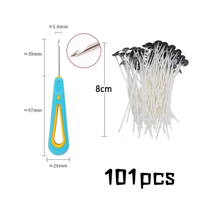 Multiple Sizes Waxed Cotton Thread Candle Wick 100pcs/set Smokeless Wick & Holder Candle Making Set Accessories Wicks Bracket