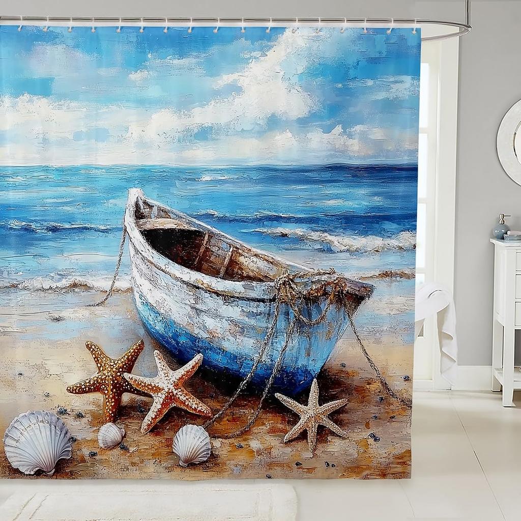 Blue Crab Shower Curtain,Hippie Boho Mandala Bathroom Curtain Small Size Sea Ocean Nautical Theme Bath Curtain Beach Animal
