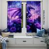 2Pcs Dragon Curtain Starry Sky Rose Flower Curtain Purple Nebula Galaxy Curtain Western Magical Dragon For Bedroom Living Room