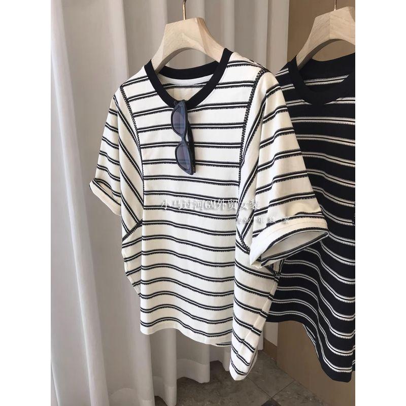 

Я оставляю два цвета себе, советую вам не пропустить это! Экспорт R Одинаковое Качество ~ Молодежная футболка с рукавами «летучая мышь», в полоску, с короткими рукавами, для женщин White L