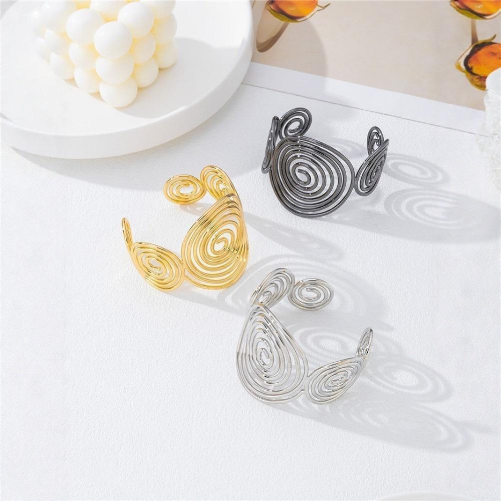 Metal Alloy Women's Spiral Open Cuff Bracelet Adjustable Cuff Arm Ring  Jewelry Gifts