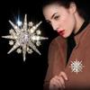 Fashionable North Star Snowflake Zircon Brooch, Women's Anti-Exposed Pin, Fixed Clothes Metal Buttons, Wedding Party Gifts