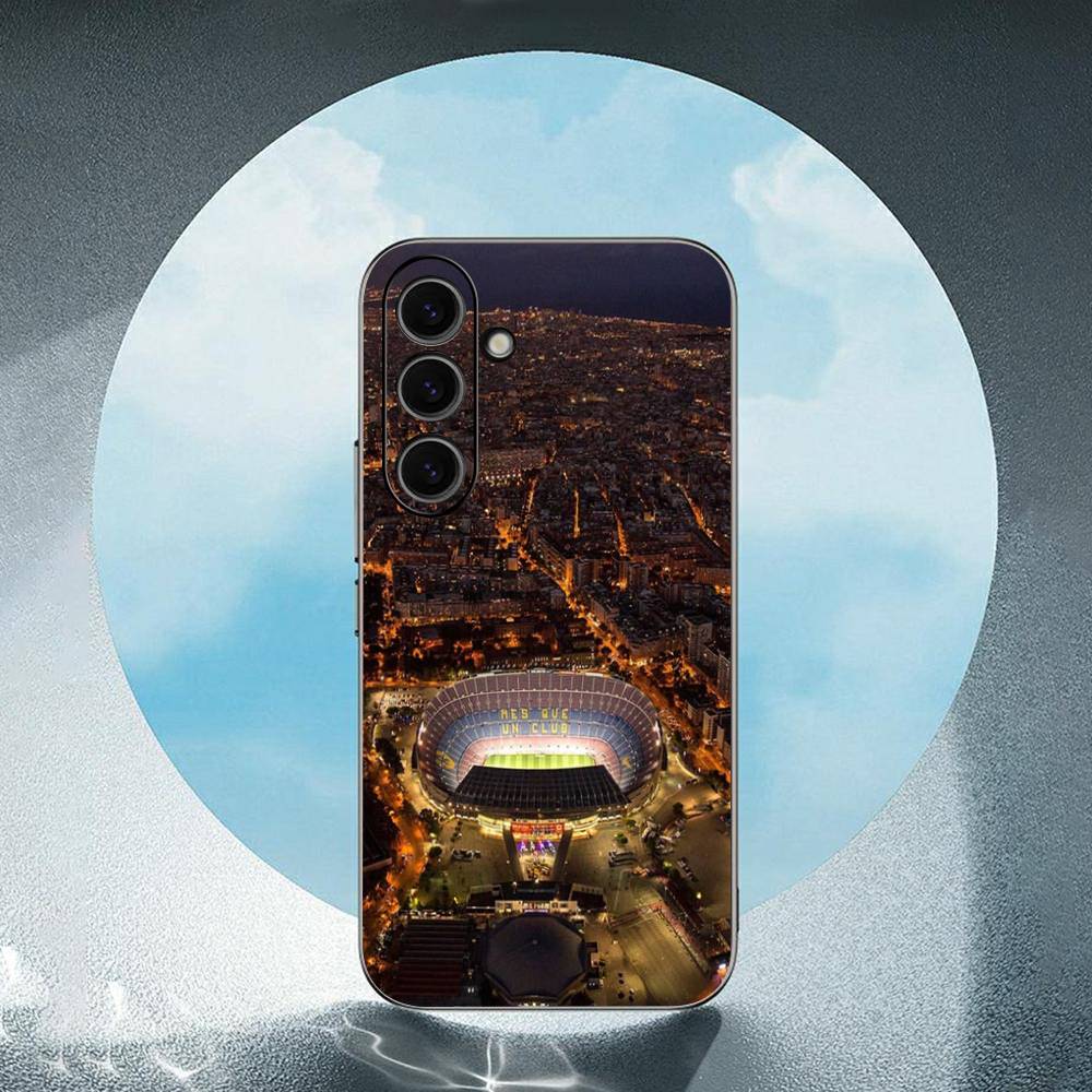 Barcelona Home Football Stadium For Samsung Galaxy S25 S24 S23 Ultra S22 S21 Plus S20 Black Soft Silicone Protective Case