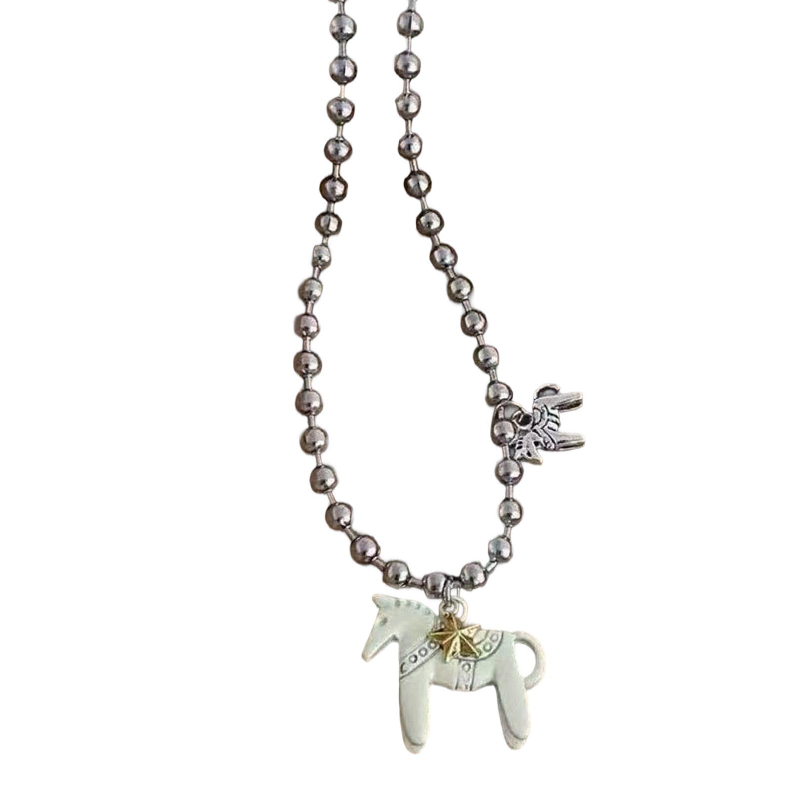 

Элегантное ожерелье-подвеска с дизайном жеребенка, прочная бижутерия из сплава для женщин, для повседневной носки, идея для подарка A