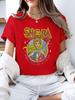 Plus-Size Vintage Retro Nostalgie Prinzessin Grafik-T-Shirt, Kurzarm