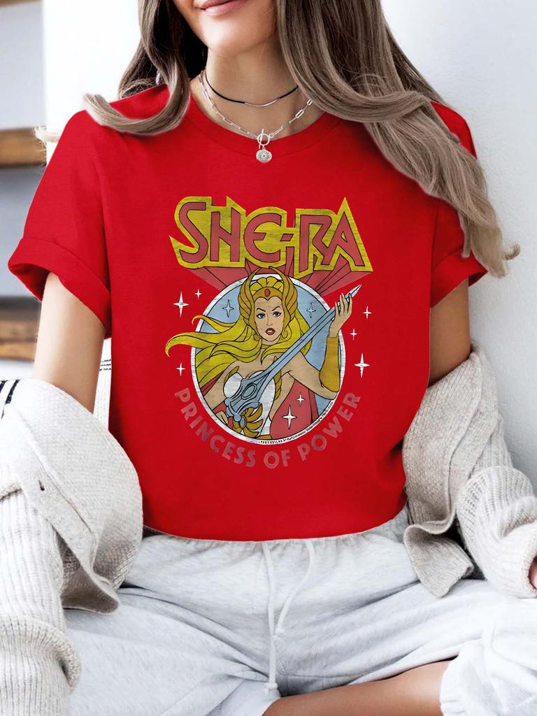 Plus-Size Vintage Retro Nostalgie Prinzessin Grafik-T-Shirt, Kurzarm