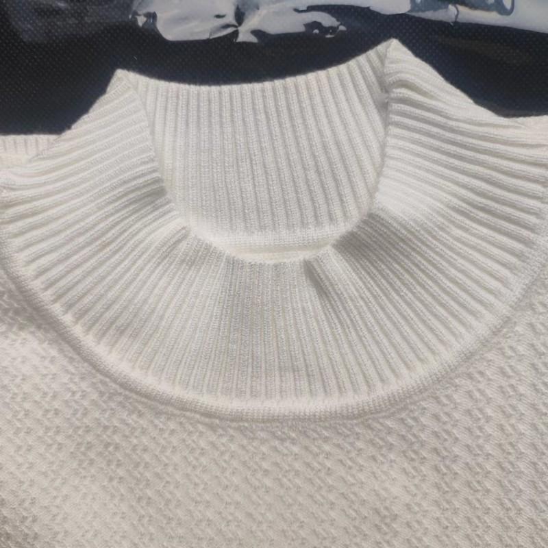 Autumn New Short Sleeve Knitted Sweater Men Tops Clothing 2026 All Match Slim Fit Stretch Turtleneck Casual Pull Homme Pullovers