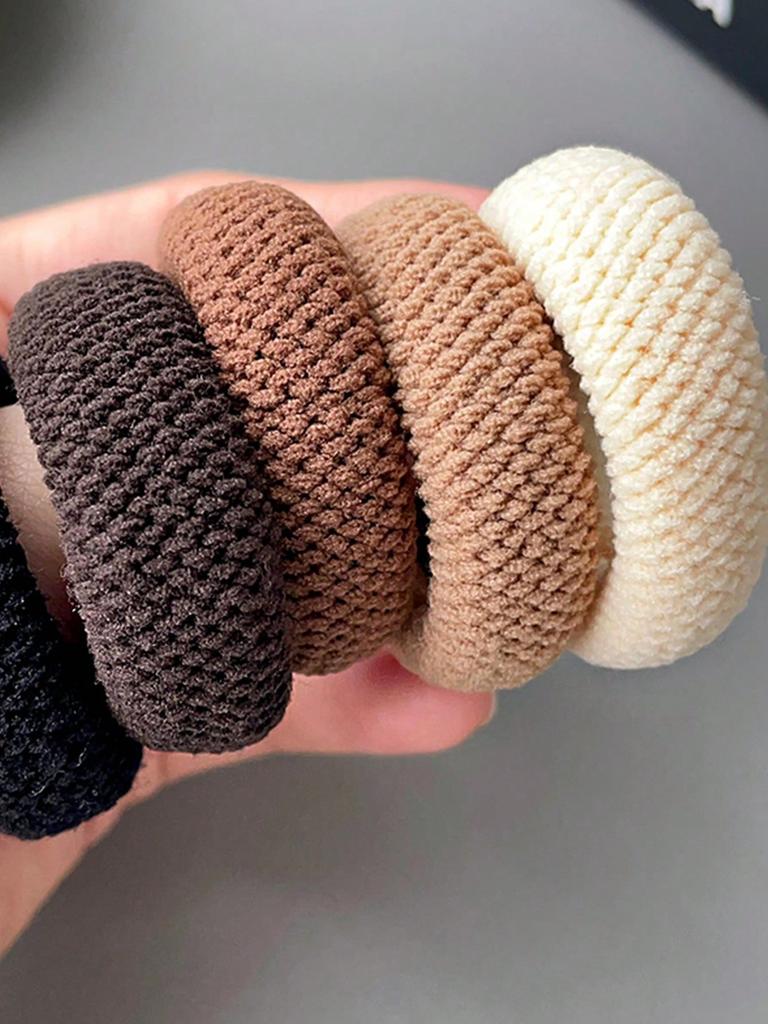 5/10 Mix Color High Elasticity Thickened Versatile Simple Scrunchies, Hair-Friendly (Random Color) Hair Ties Hair Rope