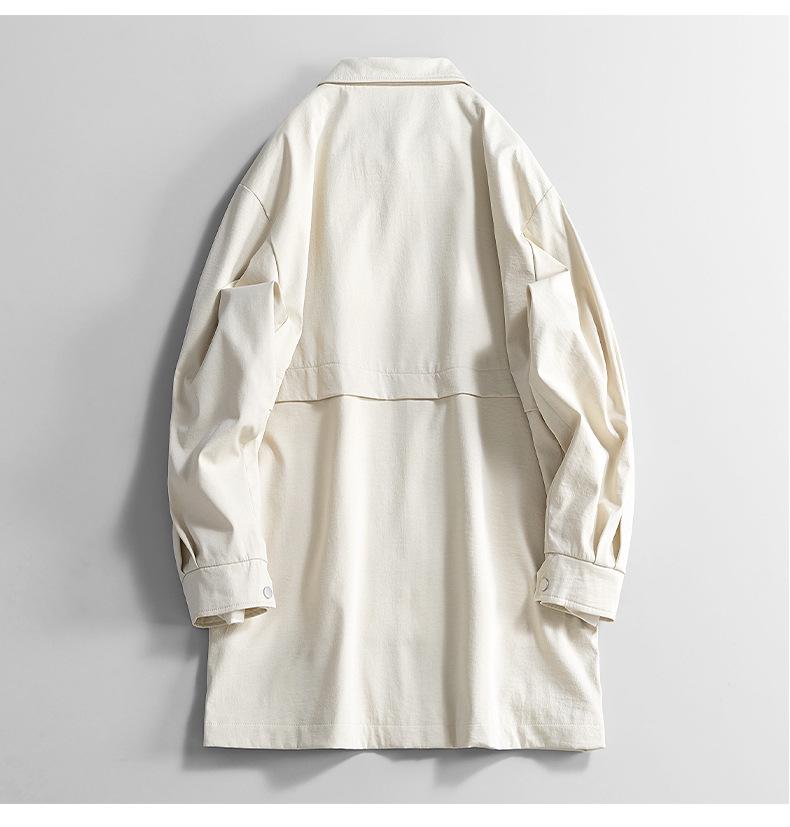 Men's Mid-Length Trench Coat - 2025 Spring/Autumn Casual Loose Jacket, Plus Size Available