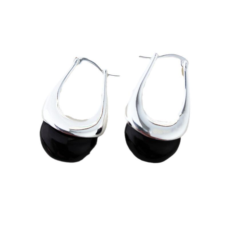 Minimalist Chic Water Drop Smooth Handbag Earrings & Ear Clips for Women: European & American Blogger Style