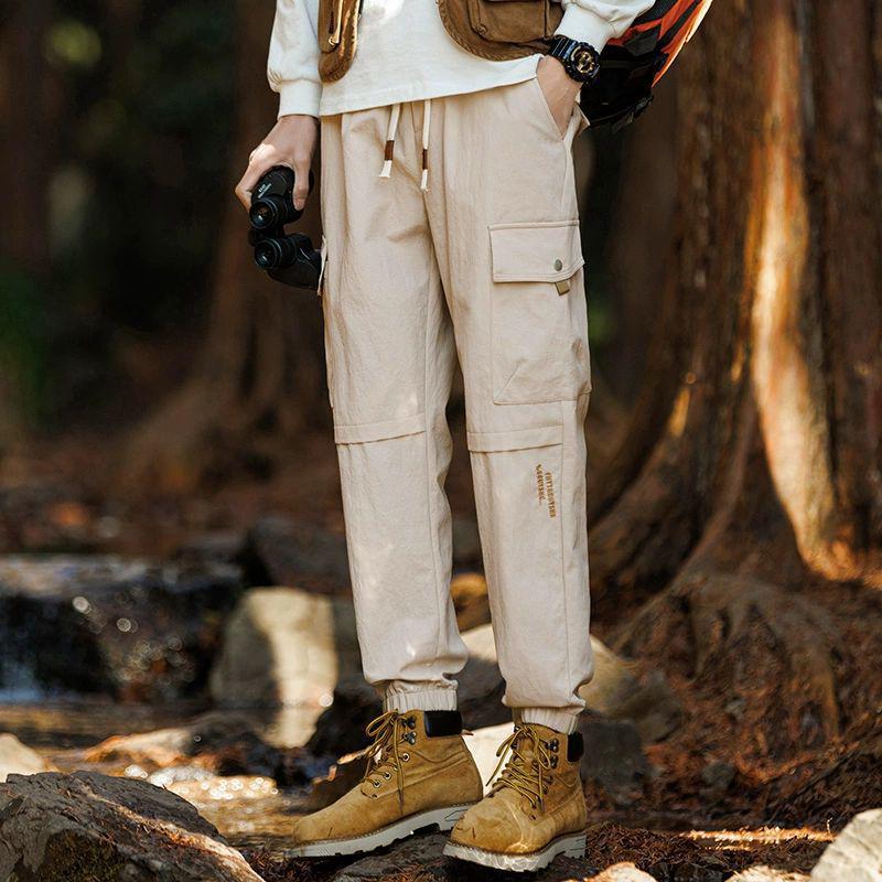 

Мужские ветрозащитные брюки парашютиста для альпинизма: Функциональный, Свободного Кроя, Уличный Комбинезон с Манжетами для Весны/Лета 2XL хаки