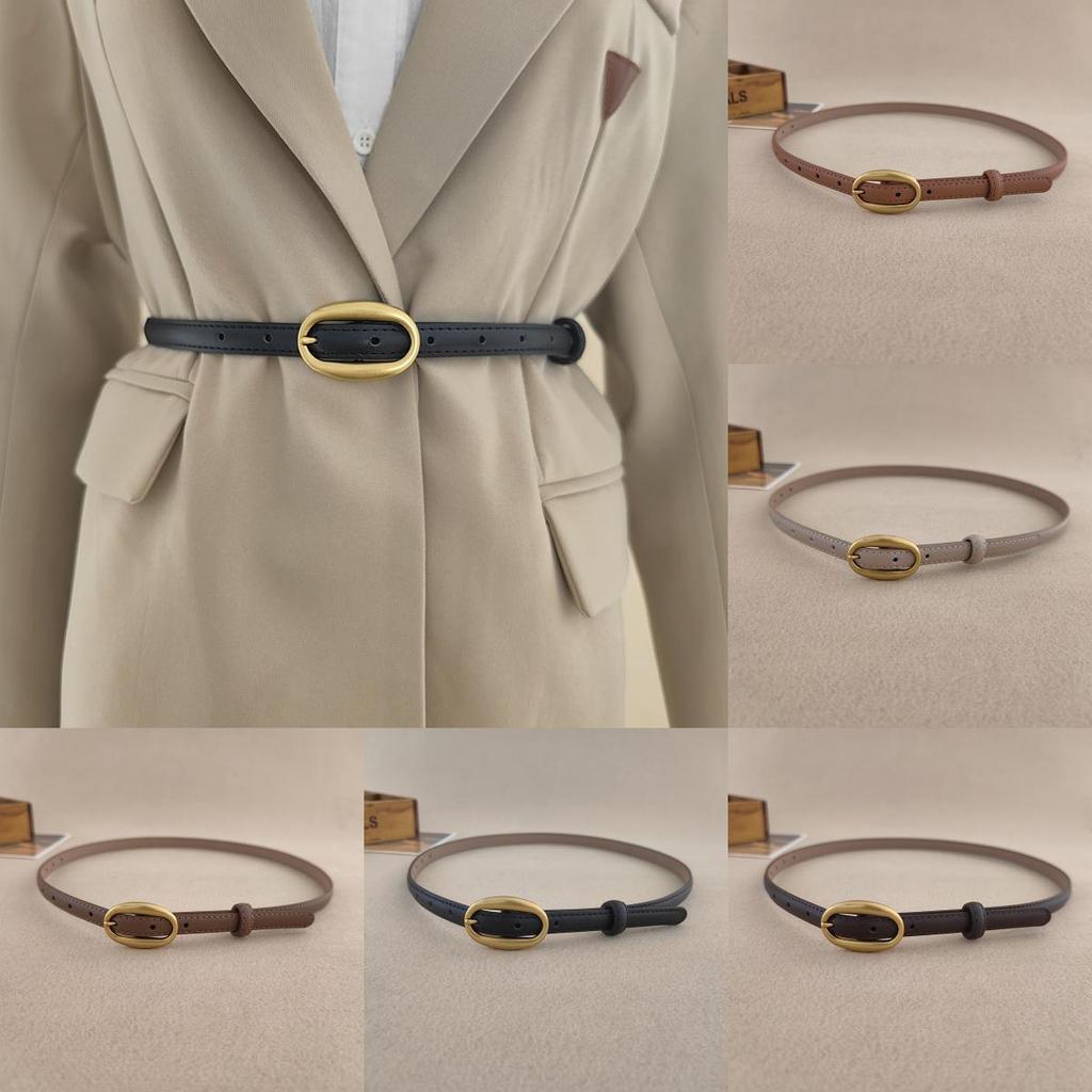 Solid Leather Color Waist Belt With Simple Design For Everyday Office And